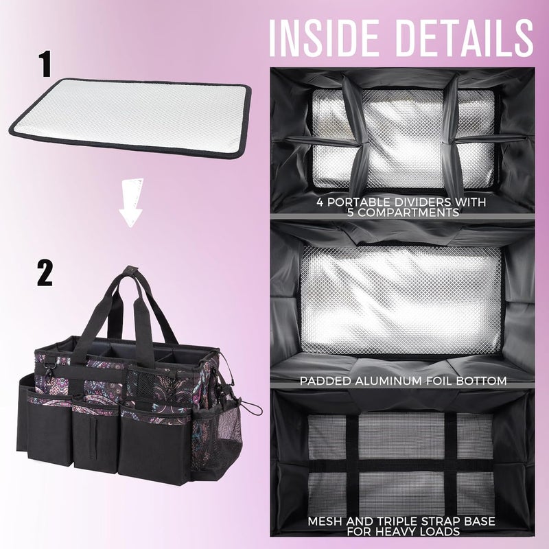 SCAVATA Wearable Cleaning Caddy, Cleaning Caddy Supplies Organizer with Handle & Shoulder Straps for Housekeepers, Under Sink & Car Cleaning Tool Organizers Bag with 4 Foldable Divider (Totem) - Image 4